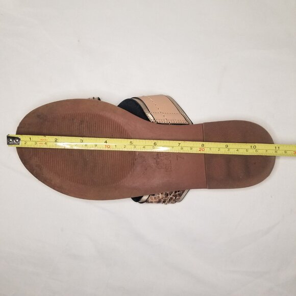 River Island Womens US 9 Slip On Snake Print Gold Chain Ring Embellished Sandal - Picture 14 of 15